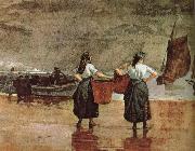 Beach ee Fisherwoman ee Mother Winslow Homer